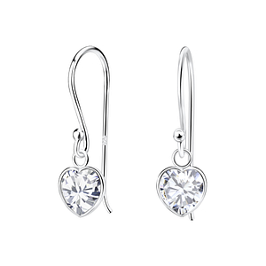 Boucles d'oreilles cœur oxyde de zirconium de 6 mm en argent - FR1963