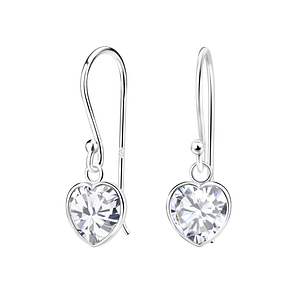 Boucles d'oreilles cœur oxyde de zirconium de 7 mm en argent - FR5127