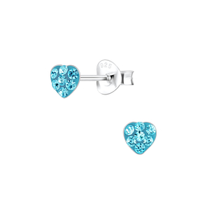 Clous d'oreilles cœur cristal en argent - FR2995