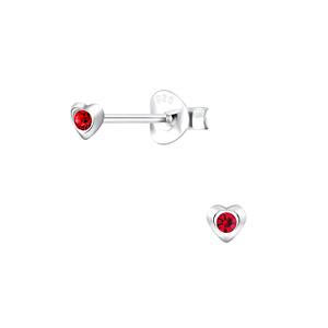 Clous d'oreilles cœur en argent - FR4039