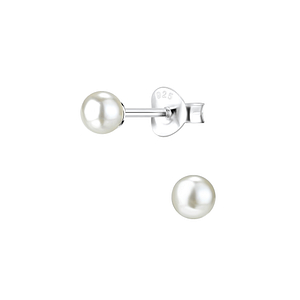 Clous d'oreilles perle de 4 mm en argent - FR1435