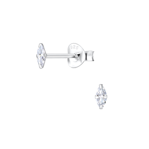 Clous d'oreilles oxyde de zirconium marquise en argent - FR3184