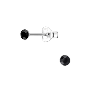 Clous d'oreilles cristal rond de 3 mm en argent - FR1708