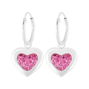 Boucles d'oreilles breloque coeur cristal plaqué or - FR5702