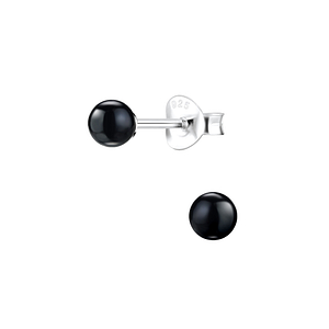 Clous d'oreilles perle de 4 mm en argent - FR1435