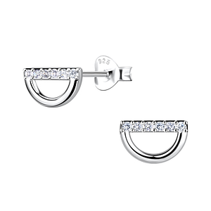 Clous d'oreilles demi cercle en argent - FR21761