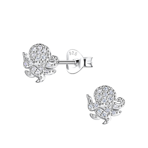 Clous d'oreilles pieuvre en argent - FR21763