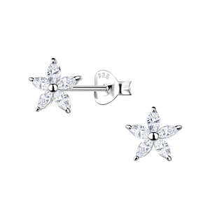 Sterling Silver Flower Ear Studs - FR21840