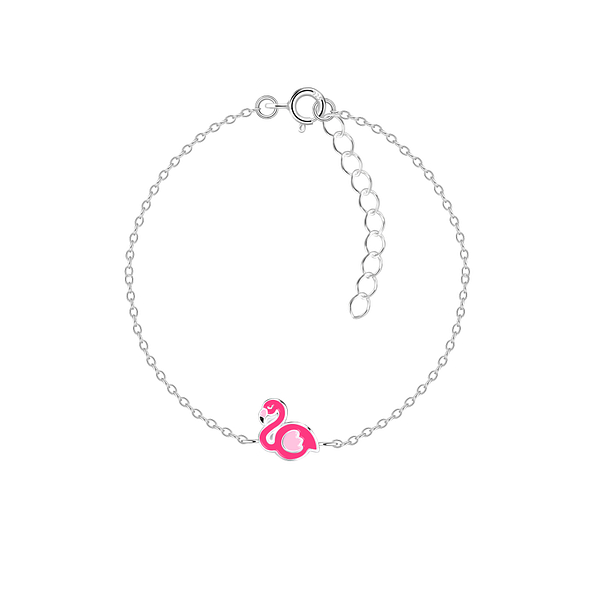 Bracelet flamant rose en argent - FR15574