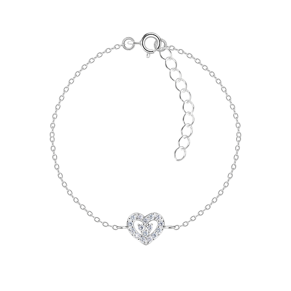 Bracelet cœur en argent - FR16320