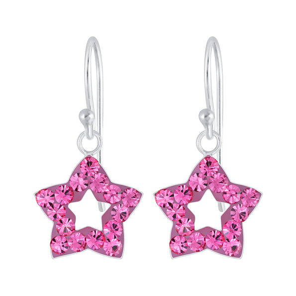 Boucles d'oreilles étoile cristal en argent - FR5154