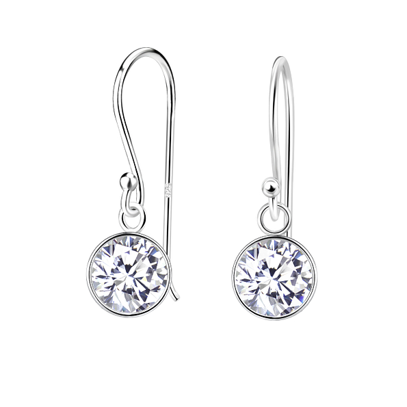 Boucles d'oreilles rond oxyde de zirconium de 7 mm en argent - FR5126