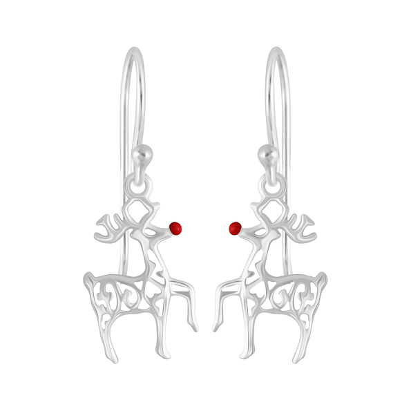 Boucles d'oreilles renne en argent - FR5163