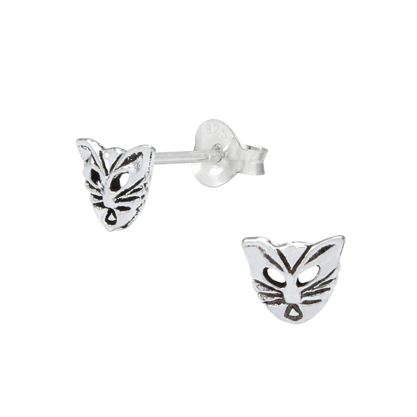 Clous d'oreilles masque en argent - FR1036