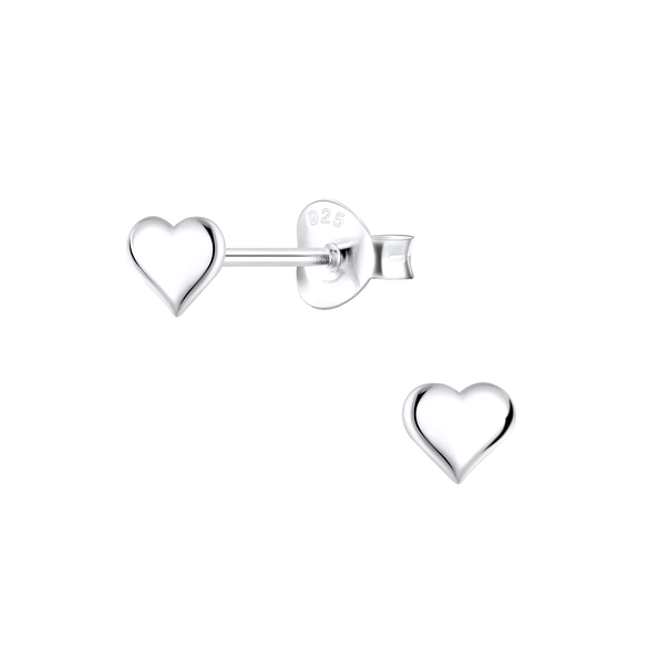 Clous d'oreilles cœur en argent - FR2139