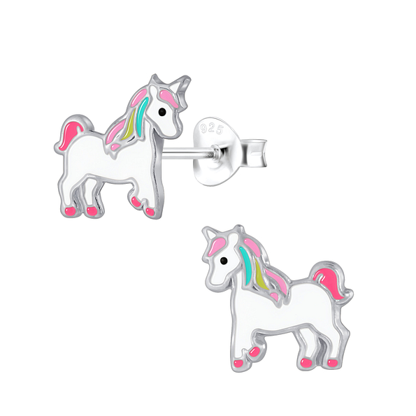 Clous d'oreilles licorne en argent - FR2383