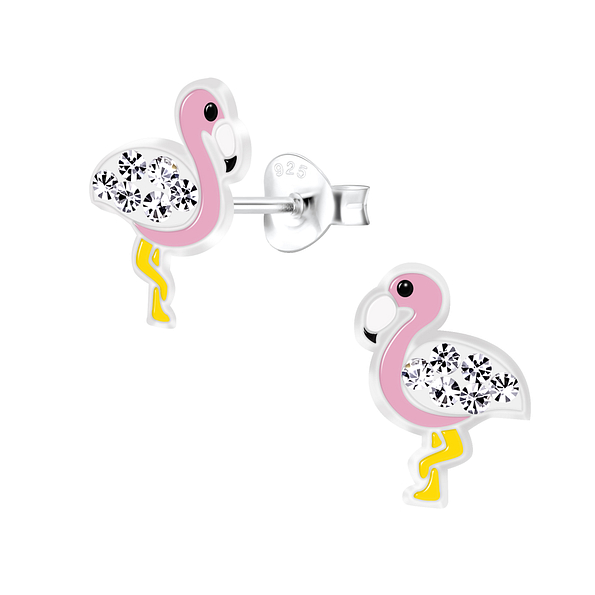 Clous d'oreilles flamant en argent - FR7230