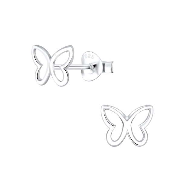 Clous d'oreilles papillon en argent - FR4046