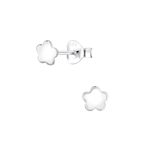 Clous d'oreilles fleur en argent - FR2108