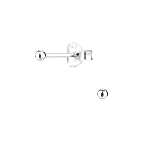 Clous d'oreilles boule de 2 mm en argent - FR1141