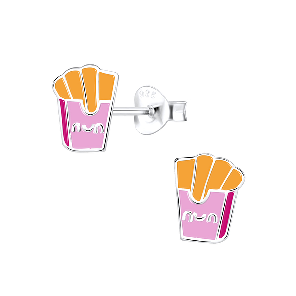 Clous d'oreilles frites en argent - FR9344