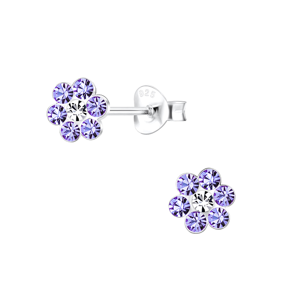 Clous d'oreilles fleur en argent - FR10593