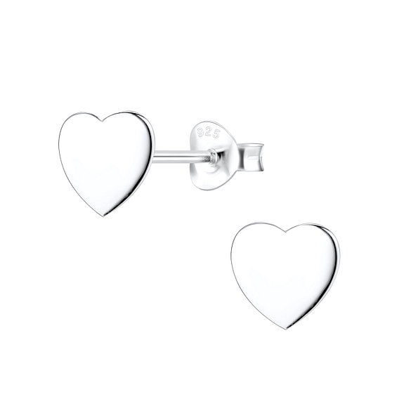 Clous d'oreilles cœur en argent - FR10470