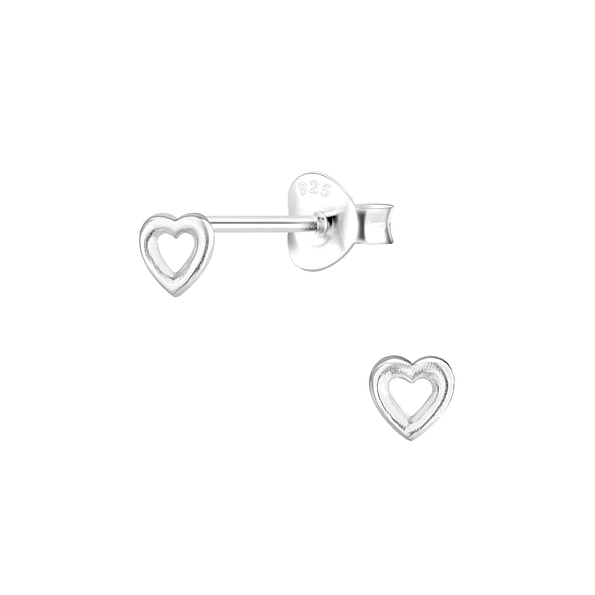 Clous d'oreilles cœur en argent - FR15676