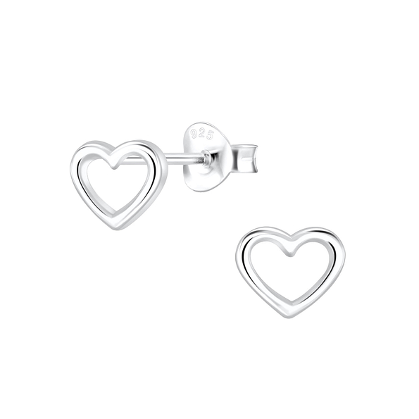 Clous d'oreilles cœur en argent - FR6705