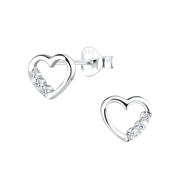 Clous d'oreilles cœur en argent - FR6952