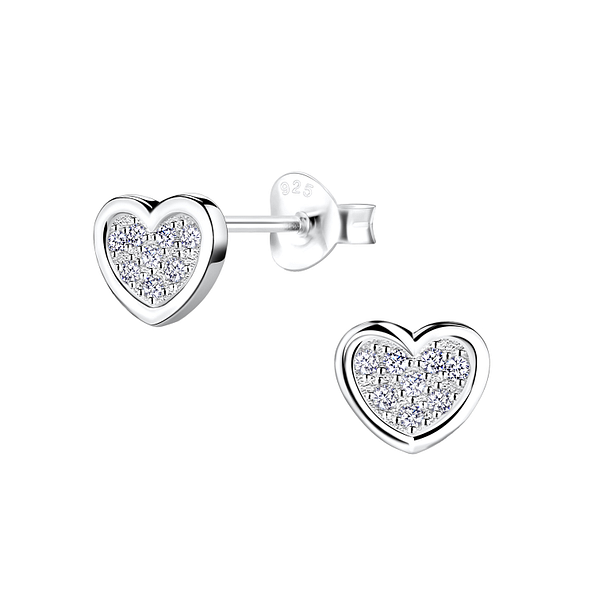 Clous d'oreilles cœur en argent - FR10637