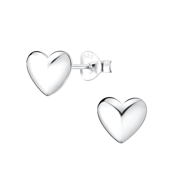 Clous d'oreilles cœur en argent - FR10108