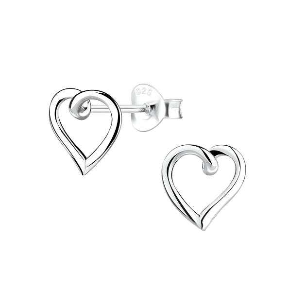 Clous d'oreilles cœur en argent - FR10616