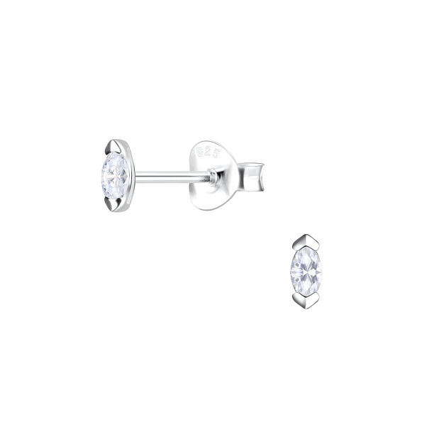 Clous d'oreilles marquise en argent - FR19252