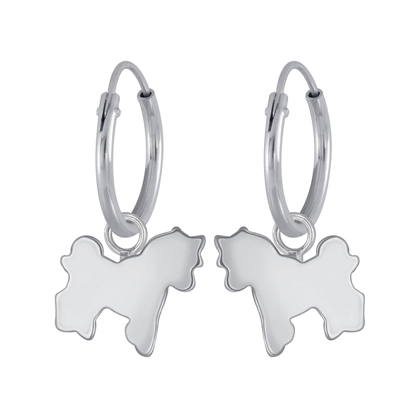 Boucles d’oreille anneaux avec breloques licorne en argent - FR3887