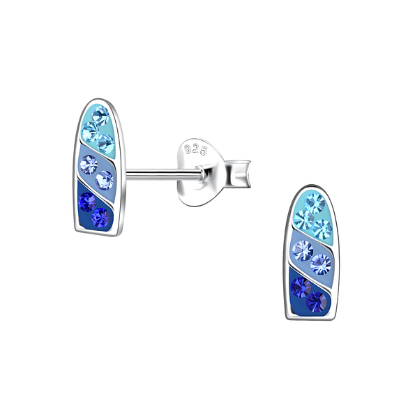 Clous d'oreilles planche de surf en argent - FR19943