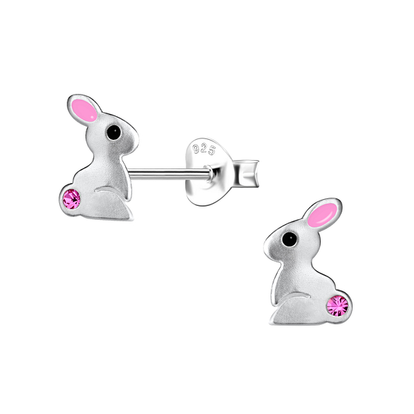 Clous d'oreilles lapin en argent - FR20834