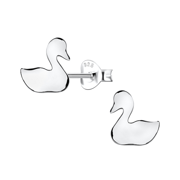 Clous d'oreilles cygne en argent - FR20228