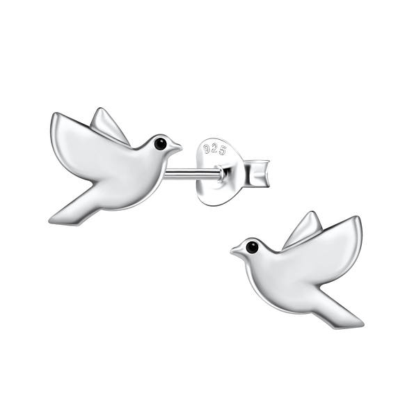 Clous d'oreilles oiseau en argent - FR21525