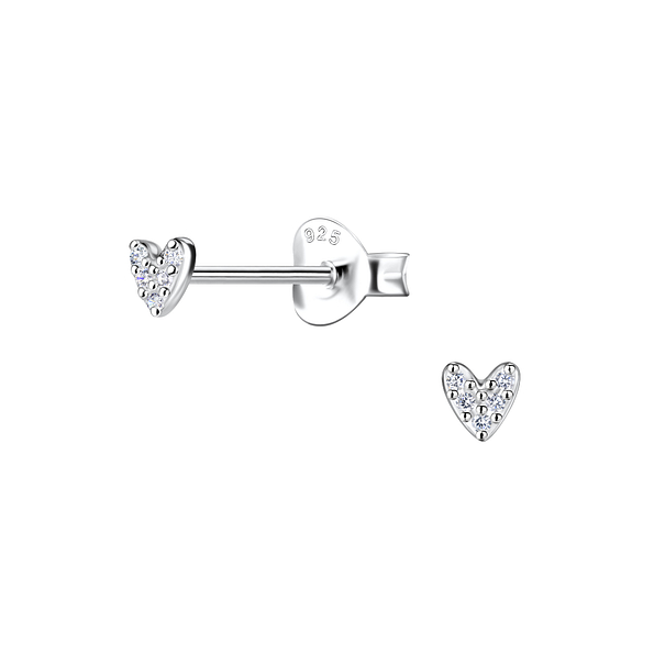 Clous d'oreilles coeur en argent - FR21520