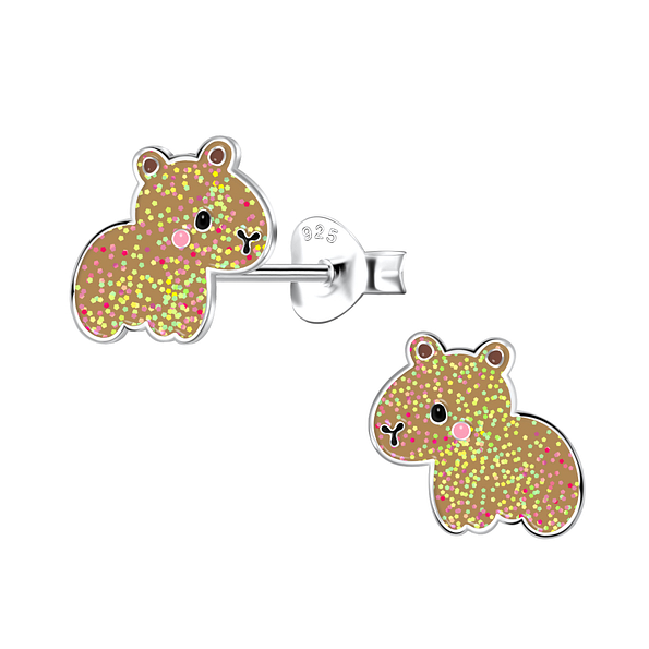 Clous d'oreilles capybara en argent - FR21755