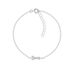 Wholesale Sterling Silver Arrow Cubic Zirconia Earrings Bracelet - JD10048