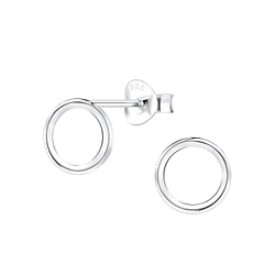 Wholesale Sterling Silver Circle Ear Studs - JD10111