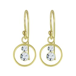 Wholesale Sterling Silver Circle Crystal Earrings - JD5541