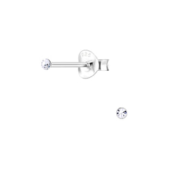 Wholesale 1.5mm Round Crystal Sterling Silver Ear Studs - JD1738