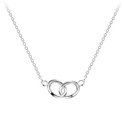 Wholesale Sterling Silver Double Circle Necklace - JD9173