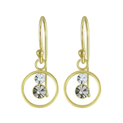 Wholesale Sterling Silver Circle Crystal Earrings - JD5498