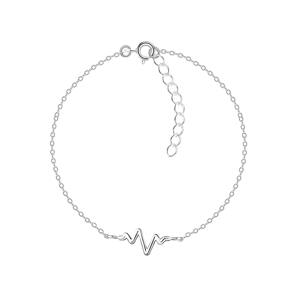 Wholesale Sterling Silver Heartbeat Bracelet - JD9527