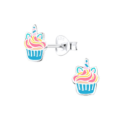 Wholesale Sterling Silver Cupcake Ear Studs - JD9393
