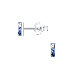 Wholesale Sterling Silver Bar Crystal Ear Studs - JD9756